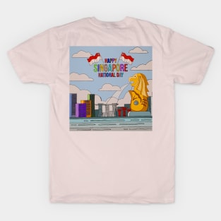 A scenery of the Merlion in Singapore T-Shirt